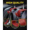 4 Pack Superior Leather Car Seat Headrest Hooks with 44 Pounds Load Capacity,Red