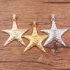 3 Colors 66x81mm Starfish Pendant Charm for DIY Marine Life Jewelry