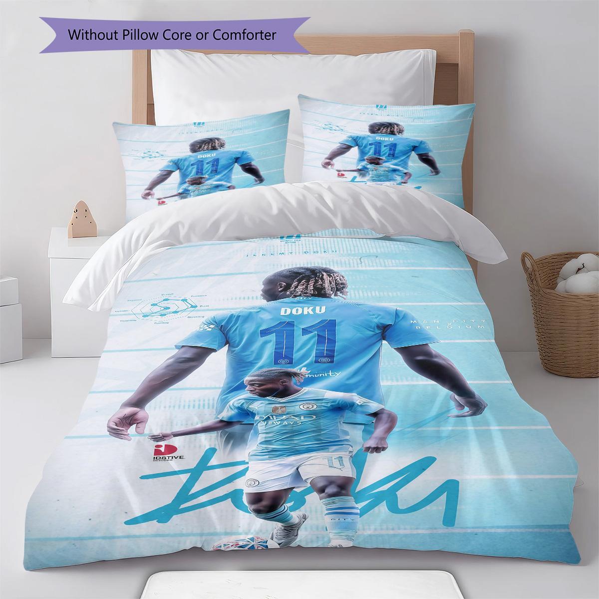 

Manchester City RugPattern Bedding Quilt Set Quilt Cover Pillowcase Home Decoration Birthday Gift (1 * duvet cover + 2 * pillowcase, without core) 135x200cm