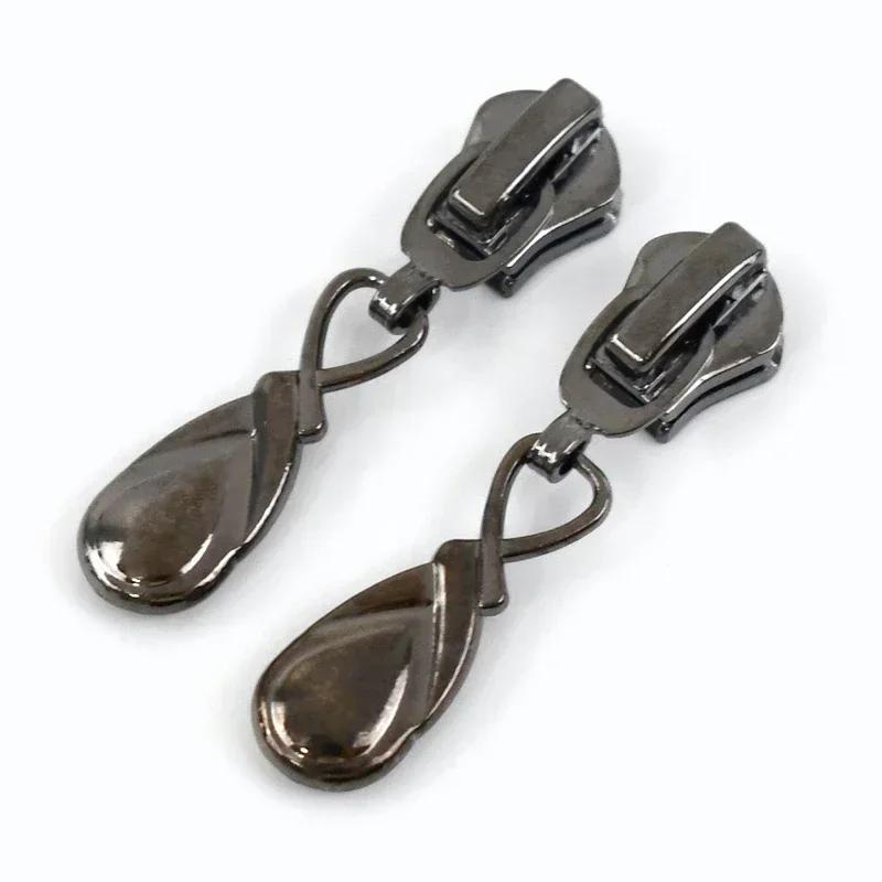 5/10Pcs Meetee 5# Zipper Sliders for Metal Nylon Resin Zips Clothes Bag Zippers Pull Head Repair Kit Garment Sewing Accessories