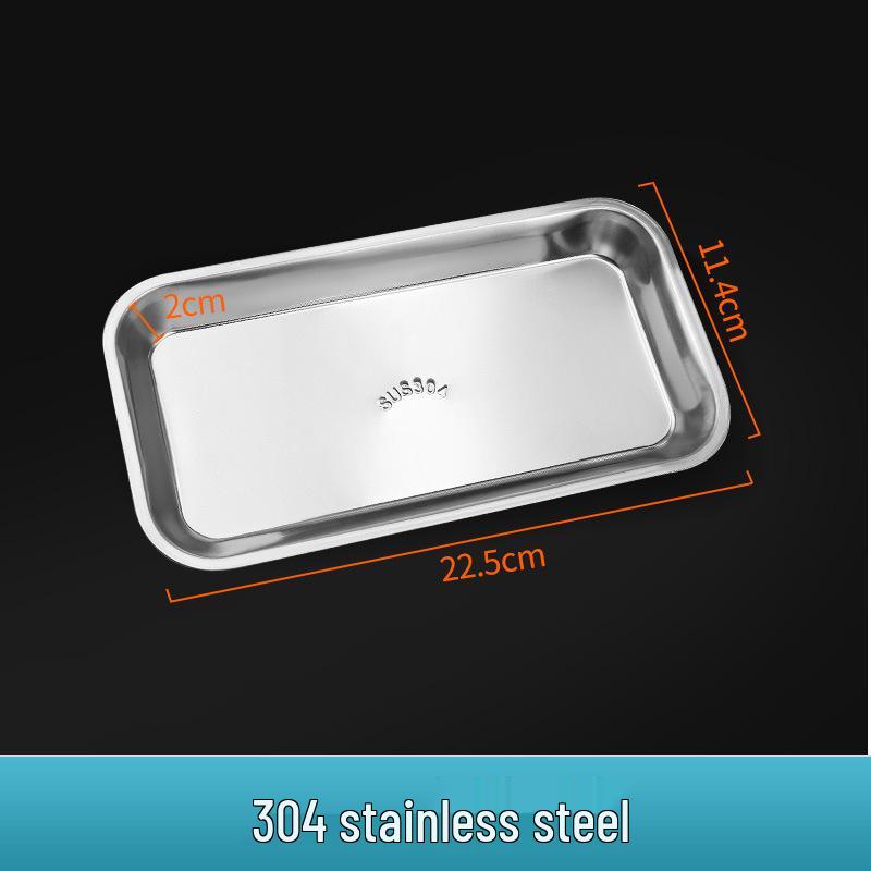 Dental Use 304 Stainless Steel Flat Bottom Instrument Tray