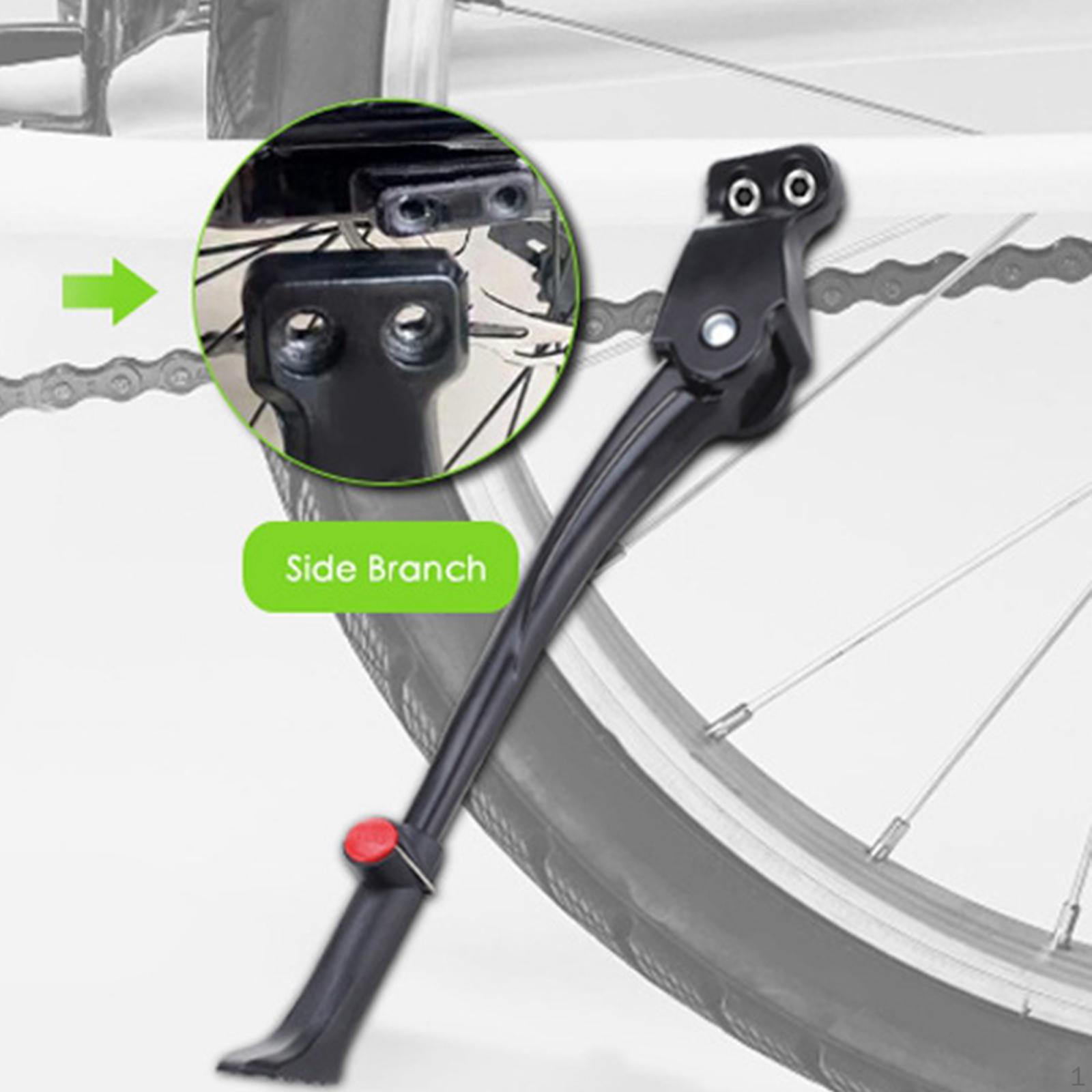 Bike Kickstand, Aluminum Alloy Adjustable Height Rear Side Bicycle Kick Stand, for 24in to 29in
