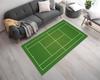 Tennis Court Area Rug with Green Brown Blue Options Perfect Gift for Tennis Lovers  Sports FloorMat Tennis Court Rug In 3 Colors