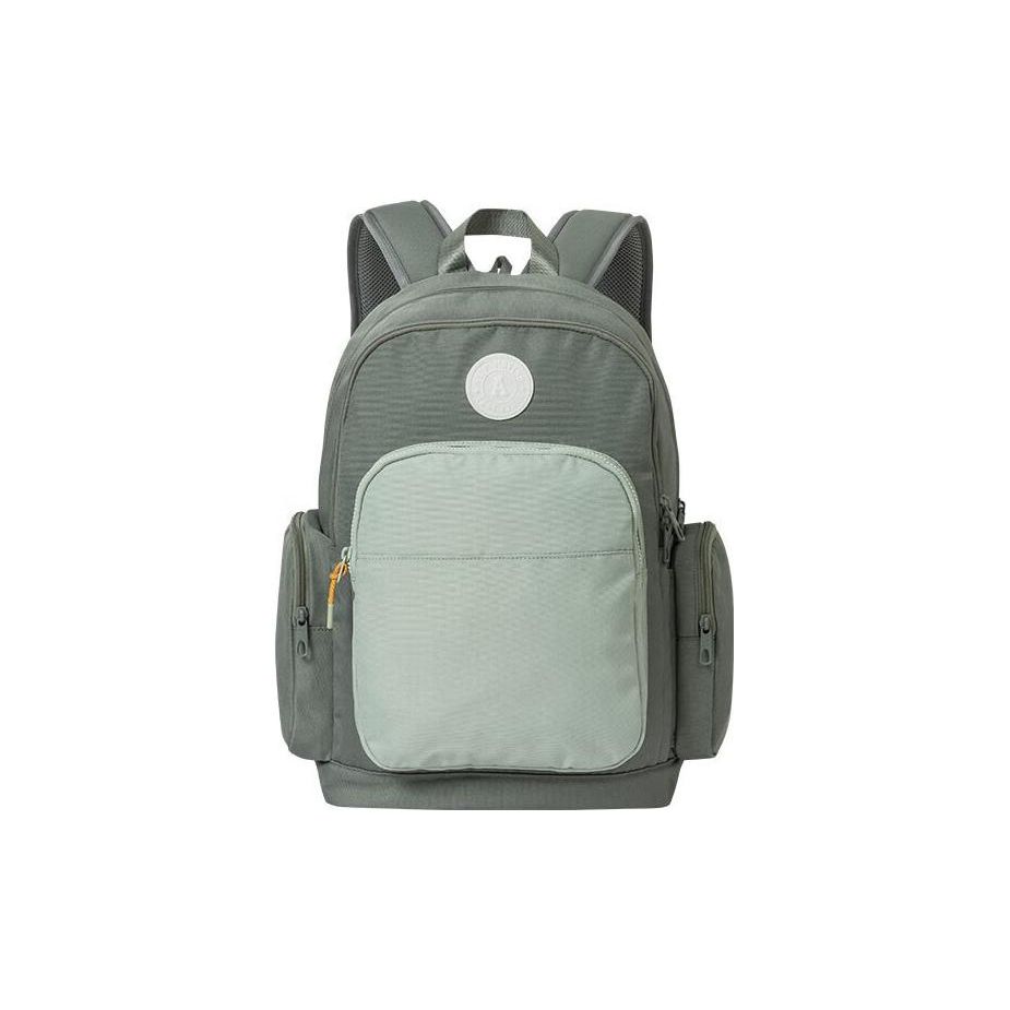 Anta Lifestyle Series Campus Student Retro Zipper Sports Backpack Unisex Backpack Light-Green 192318152-3 Pea Green