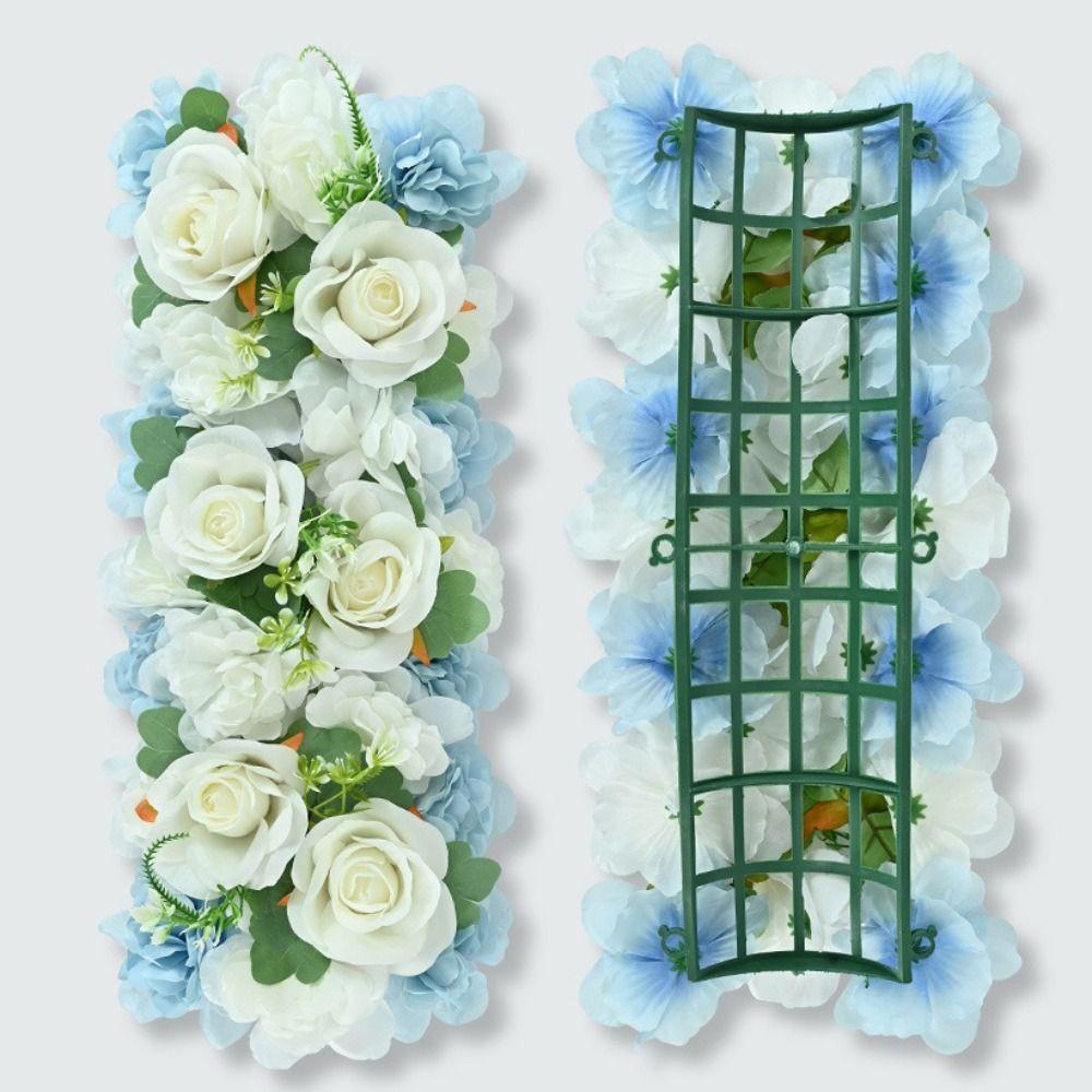 54X23CM Size Artificial Rose Strip Flower Arrangement Simulation Flowers Wedding Scene Decoration Strip Flower Design