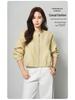 Women’s Genuine Sheepskin Leather Cardigan Jacket - Short, Round Neck, Loose Fit for 2026 Spring/Autumn.
