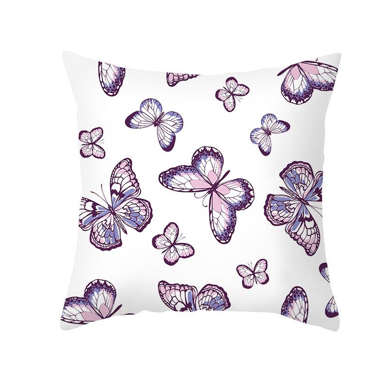 Colorful Butterfly Series Sofa Pillow Cover Nordic Peach Skin Print Office Cushion Pillow Cover Home