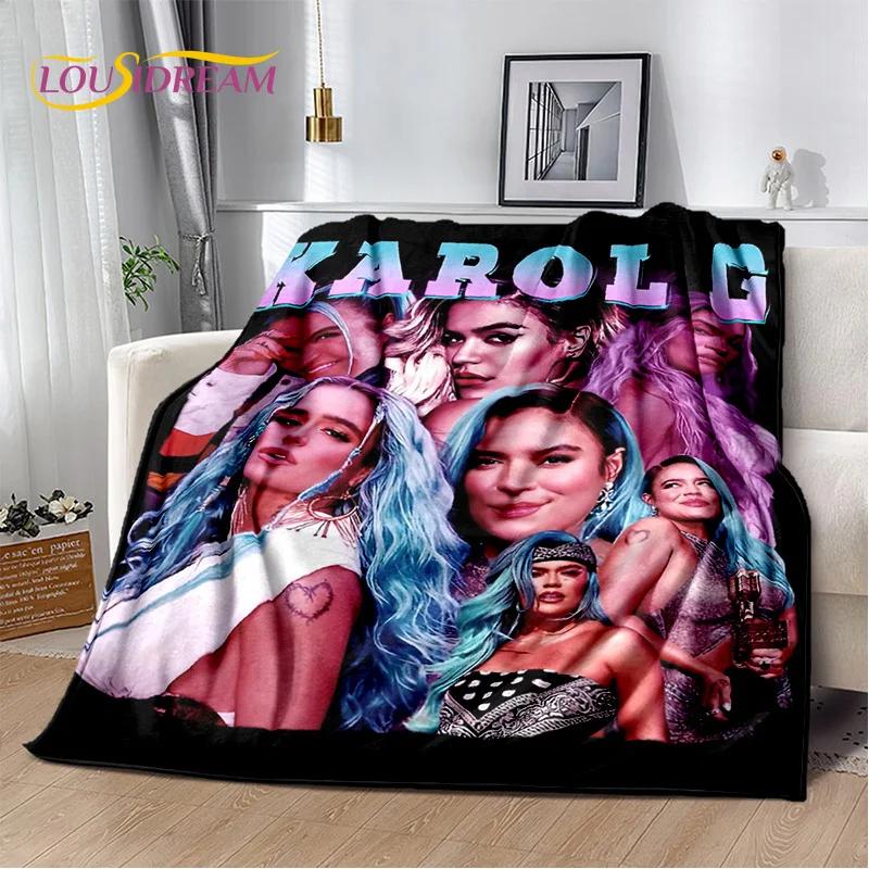 Karol G Singer Printing HD Blanket,Soft Throw Blanket for Home Bedroom Bed Sofa Picnic Travel Office Rest Cover Blanket Kids