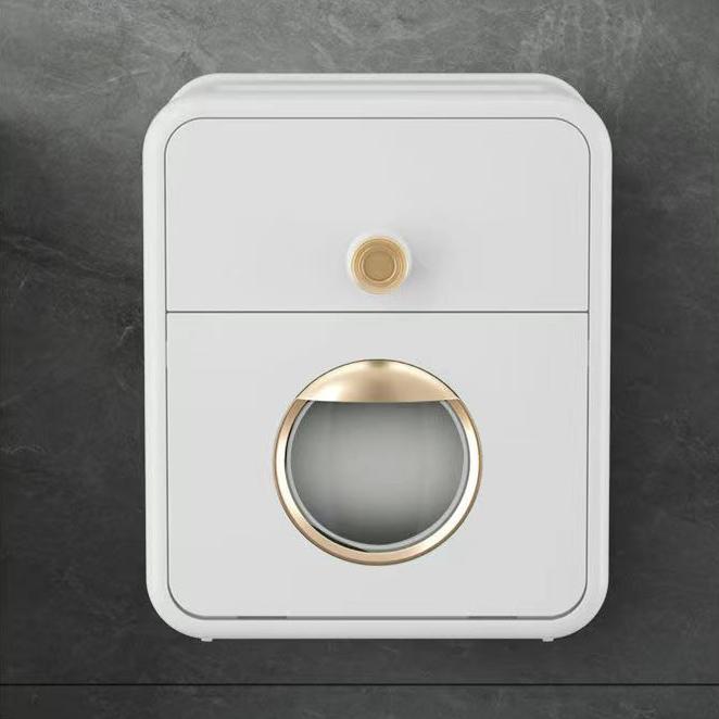 

WTEMPO Коробка для туалетной бумаги Водонепроницаемый ящик для туалетной бумаги без отверстий Полка для туалетной бумаги Креативная коробка для рулонной бумаги 19*13*22cm белый