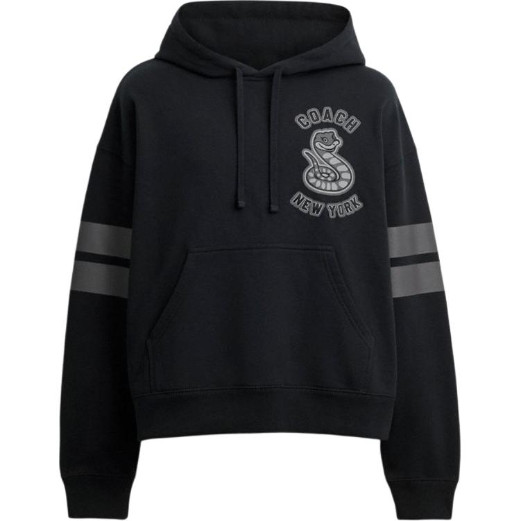 

Coach Однотонная хлопковая толстовка с капюшоном и длинными рукавами для мужчин, черная CW706-BLK L