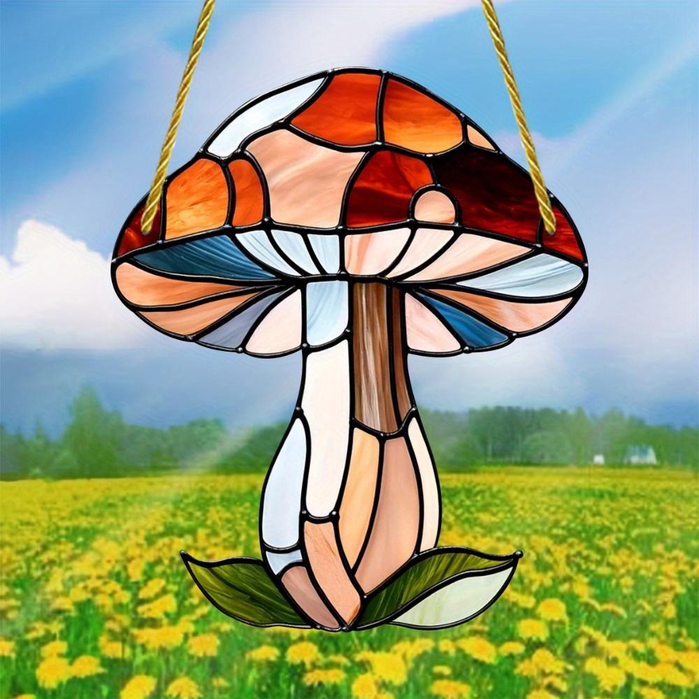 2D Fairy Tale Mushroom Light Catcher. Colorful acrylic decor for window & wall. The perfect gift.