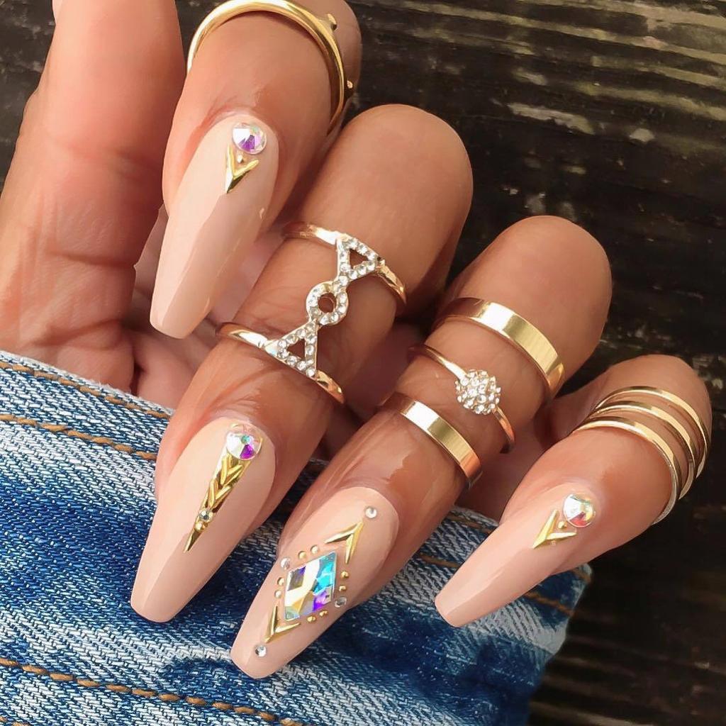 Gold Retro Punk Boho Ring Set 68