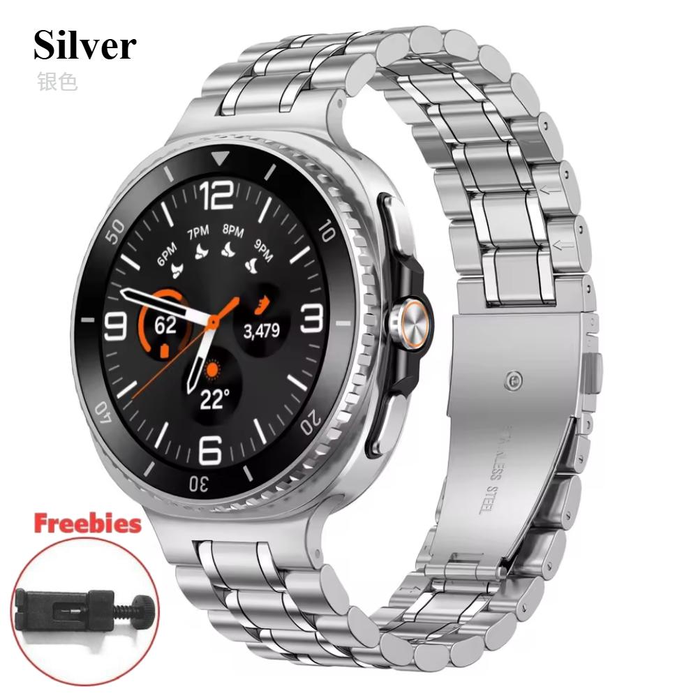 

Metal Bracelet For Samsung Galaxy Watch 8 40mm 44mm Stainless Steel Strap Luxury Bussiness Band For Galaxy 8 classic 46mm Accessories Galaxy Watch 8 40mm серебряный