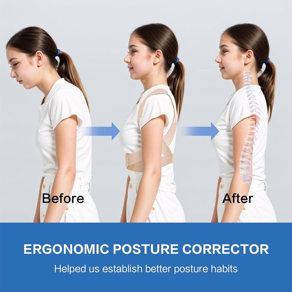 Durable And Safe 1Pcs Posture Corrector Back Bracecomfortable Shoulder Strap Hunchback Correction Belt Spine Support For Adult Men Women Sports