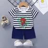 Baby Cartoon T Shirt Shorts Set With Cotton Fabric For Kids Ages 3 To 8