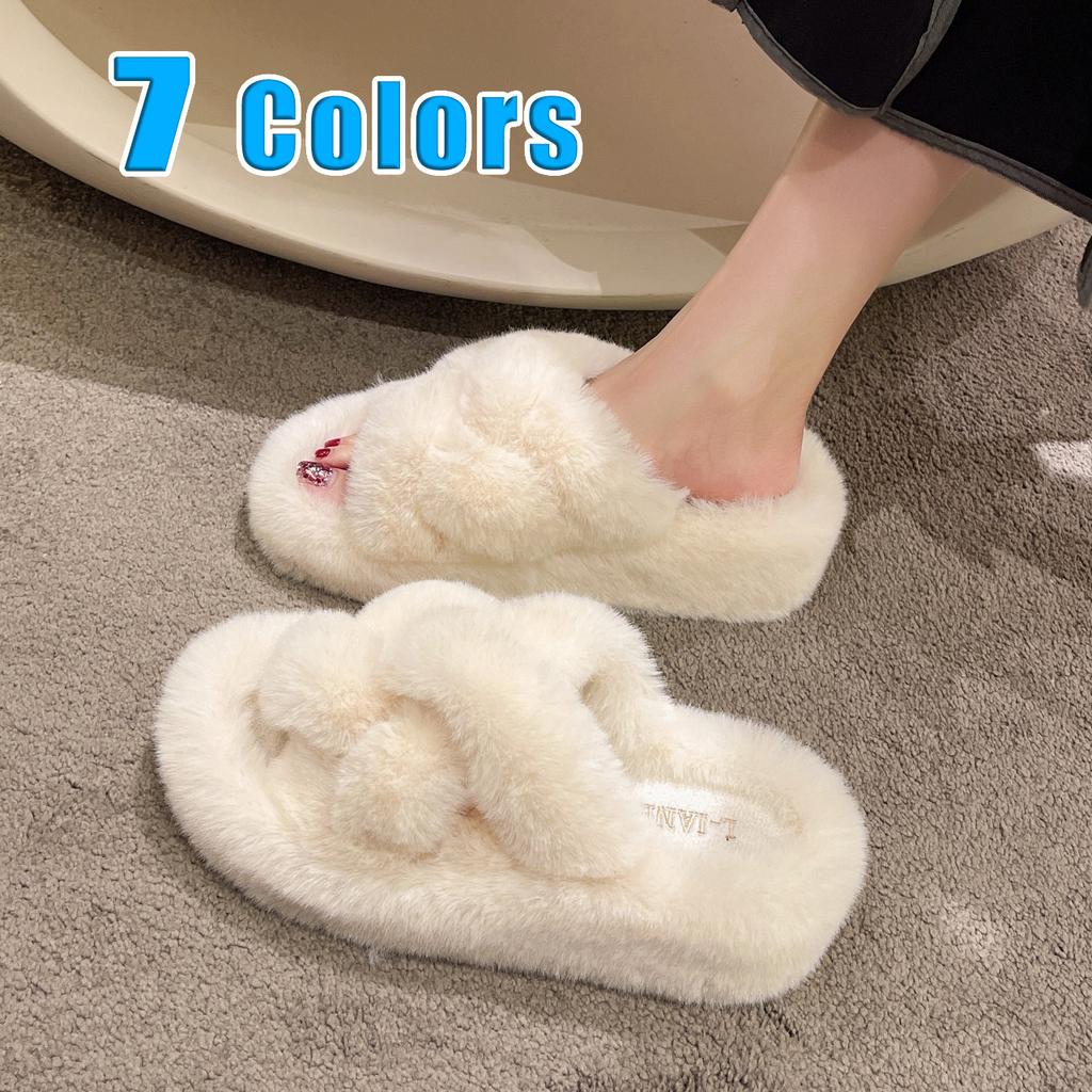 Новые женские меховые тапочки, большие осенне-зимние весенние новые ...