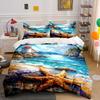 Starfish and Coastal Landscape. Bedding Sets Duvet Cover Sets Duvet Covers Pillowcases(1 * Duvet Cover 2 * Pillowcases Without Duvet Insert)