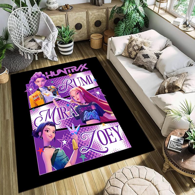 1PC KPop Demon Hunters Rug - Home Decoration Carpet For Living Room Bedroom Flooring Computer Chair Area Rug