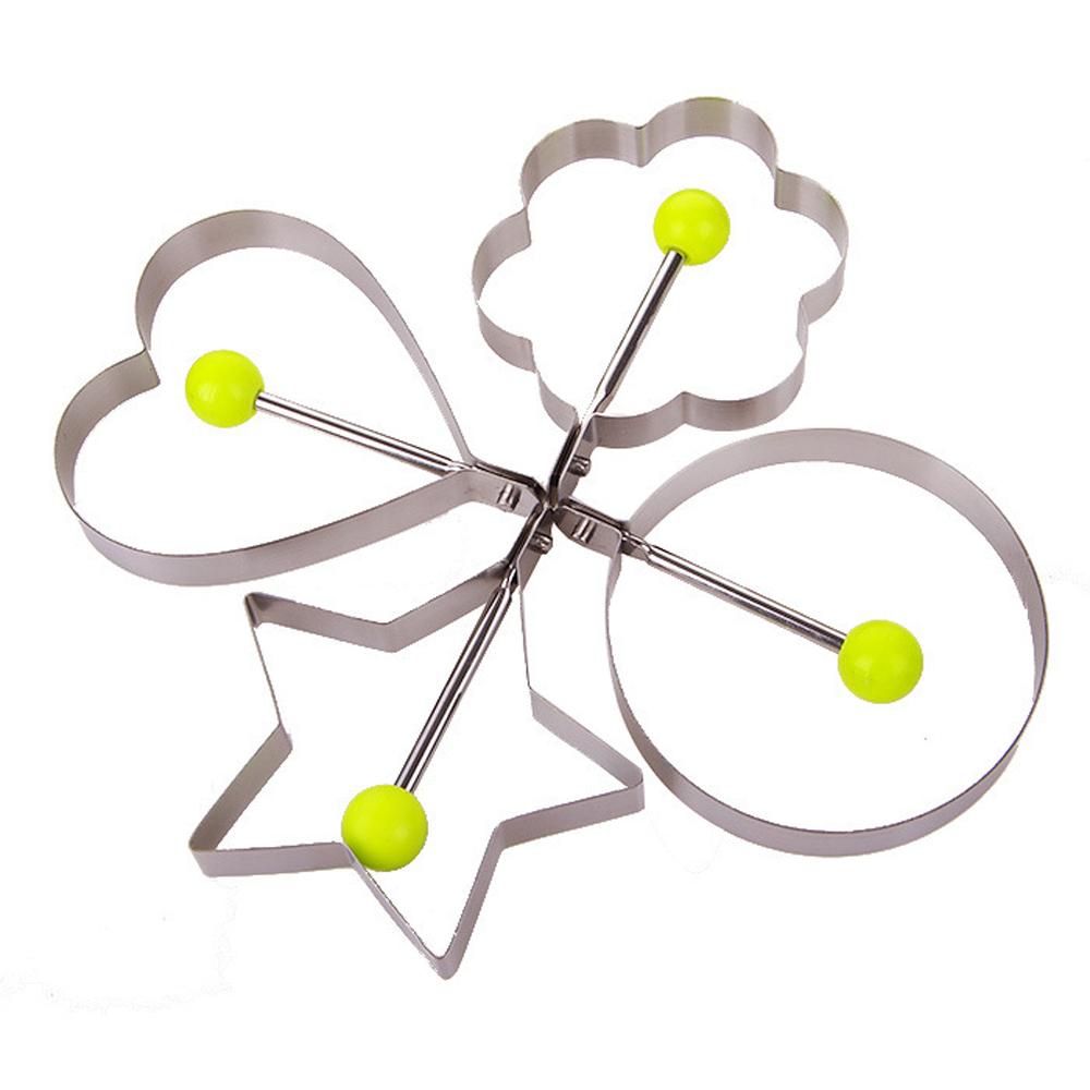 5ks Nerezová forma na kroužky na vejce s rukojetí,Kulatá nepřilnavá forma na omeletu na palačinky na grilování,tvarovač vajec Domácí kuchyňské potřeby