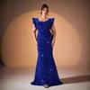 Übergröße Pailletten Abendkleid Langes Kleid Geburtstagsparty Neu Schlanke Passform Meerjungfrauen-Schnitt Formelles Kleid Flatterärmel Etuikleid Taillenumschmeichelnd Langes Kleid