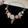Cherry Gummy Crystal Heart Beaded Stackable Necklace - Summer Collarbone Chain Exquisite Design
