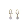 Light Luxury Exquisite Elegant Pearl Pendant Earrings With Diamond Design Studs Women'S Premium French Earrings
