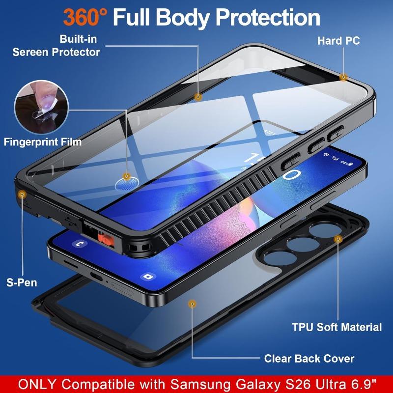 IP68 Wasserdichte Hülle für Samsung S26 Ultra S25 S24 Ultra Plus A57 A37 Vollkörper Schutzhülle Schwimmen Unterwasser Tauchen Fundas Ohne Stift