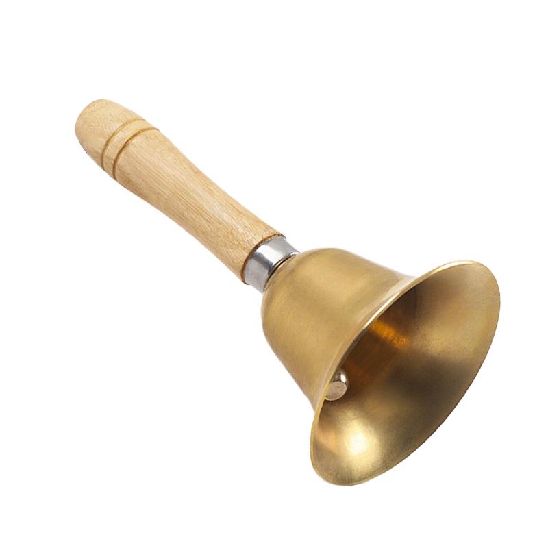 8CM Brass Copper Handbell with Wooden Handle - Small and Large Sizes