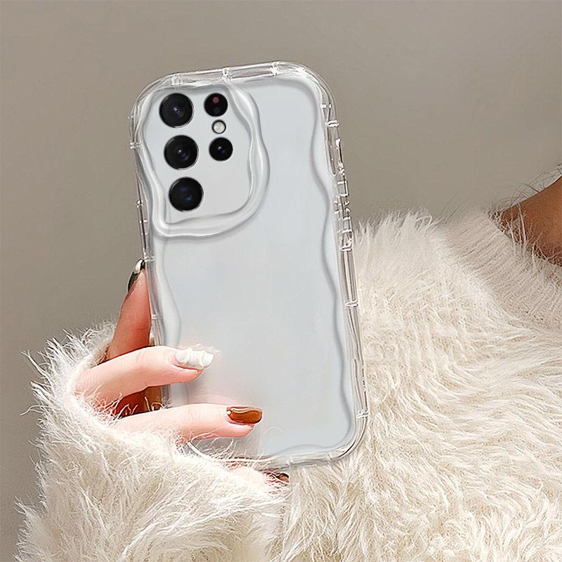 Сәнді бір түсті кремді қап Samsung Galaxy S24 Ultra S23 S22 Plus S21 S20 FE M54 M34 M14 M32 M12 A55 A35 A54 A34 A73 жұмсақ мөлдір TPU телефон корпусы