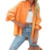2025 European & American Style Distressed Ripped Denim Jacket for Women