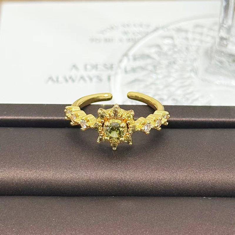 Medieval Vintage Retro Stacked Wearing Micro-Inlaid Zircon Temperament Ring Women'S Niche High-End Light Luxury Butterfly Ring