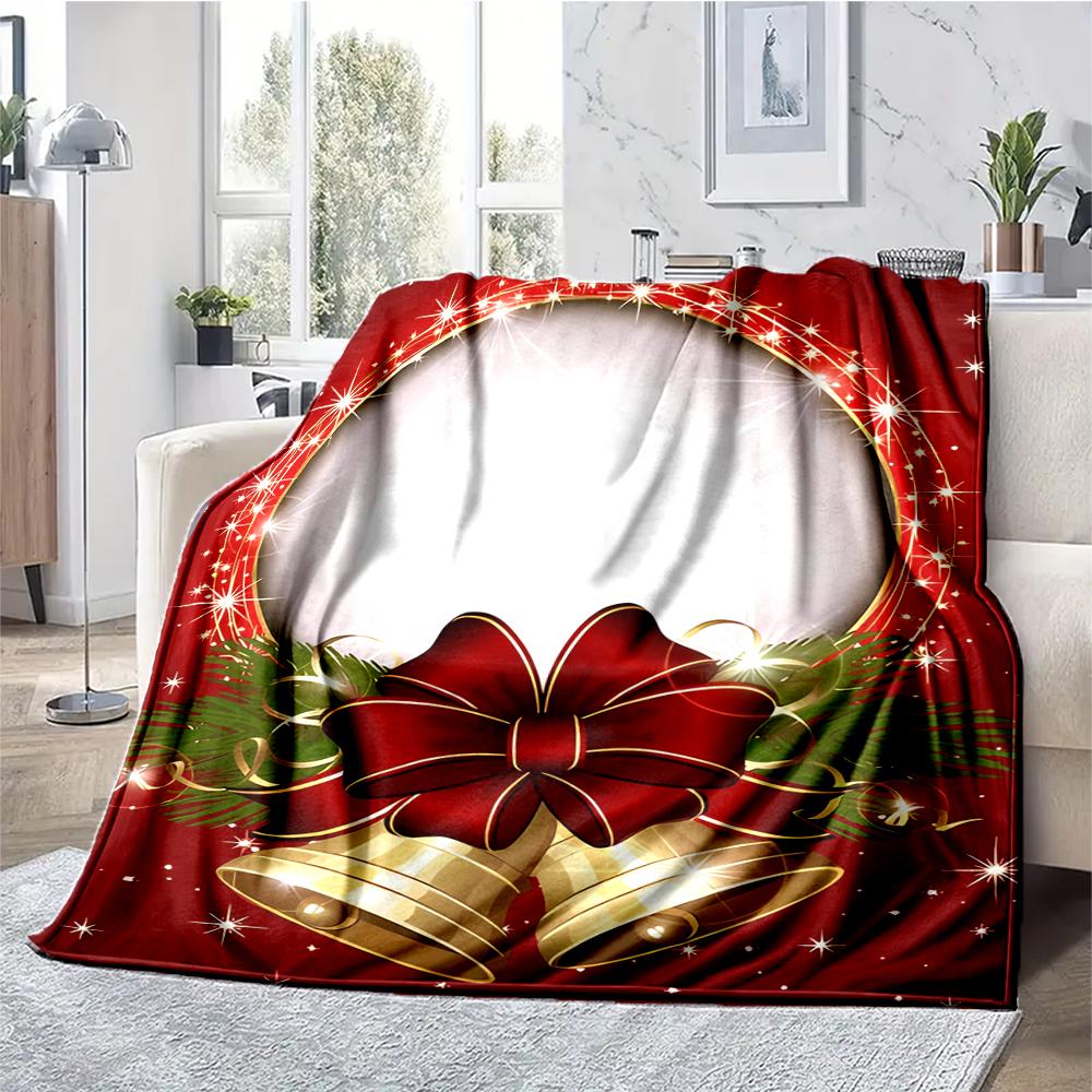 Christmas Santa Claus Theme Printed Blanket - Perfect for Couch, Bed, Travel & Outdoor Use | Machine Washable, Cozy & Durable.