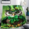 St.Patrick's Day Green clover Print Flannel Blanket,High quality Comfortable for All Seasons,Home Decor,Warmth and Comfort,Perfect for Christmas Gifts