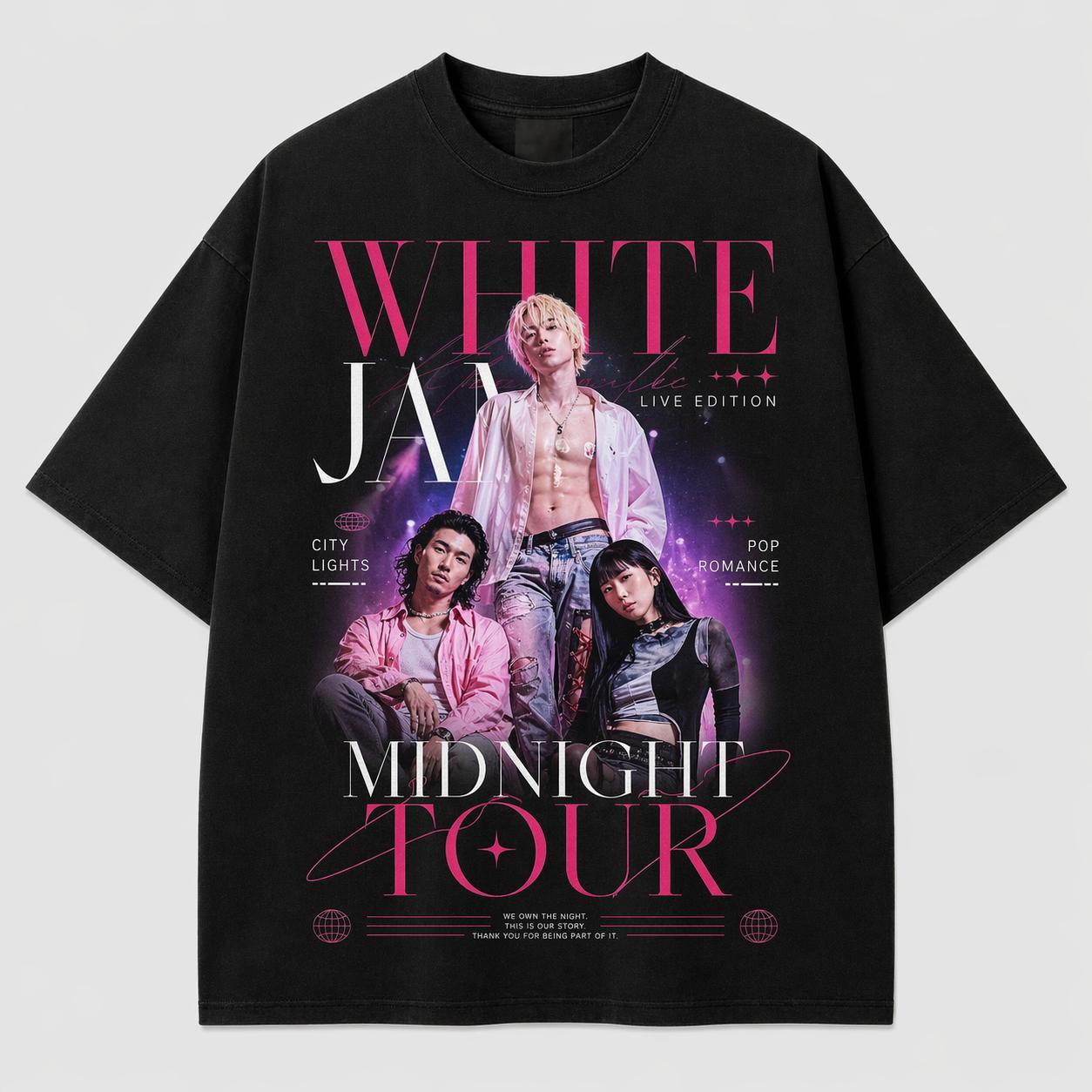 

Japanese Duo WHITE JAM Unisex Fashion Roundneck Shortsleeved Tshirts Versatile Stylish Clothing for Unisex and Women 2XL