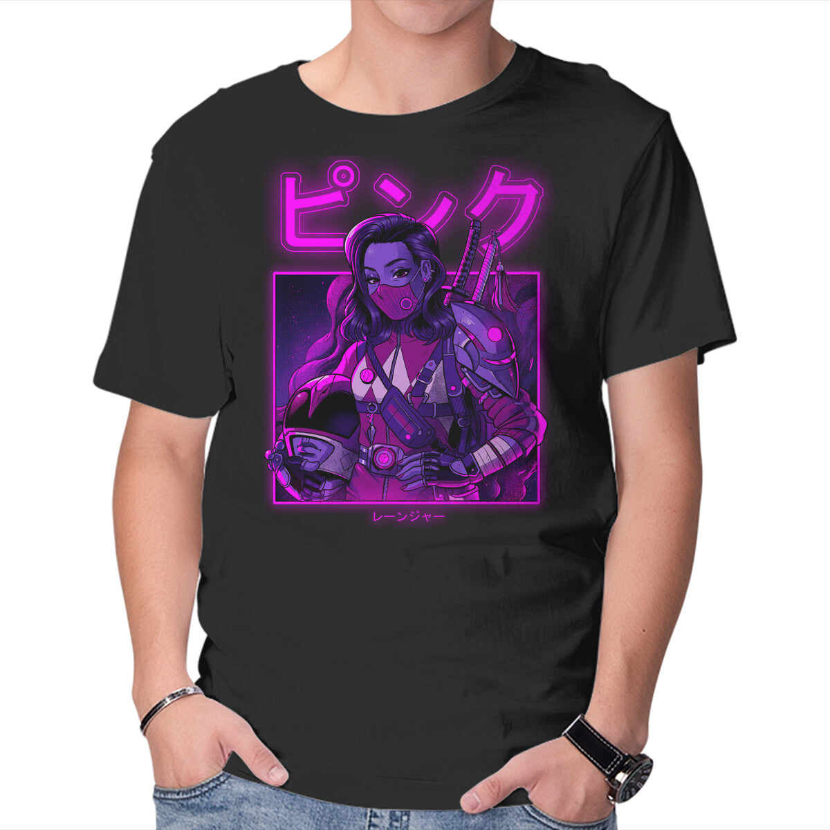 Unisex Crew Neck T-Shirt Pink Neon Graphic Short Sleeve Casual Tee XXL