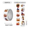 500 Pictures/roll Roll Sticker Tape Hot Spot Cartoon Halloween Pumpkin Handbook Material Decorative Envelope Mouth