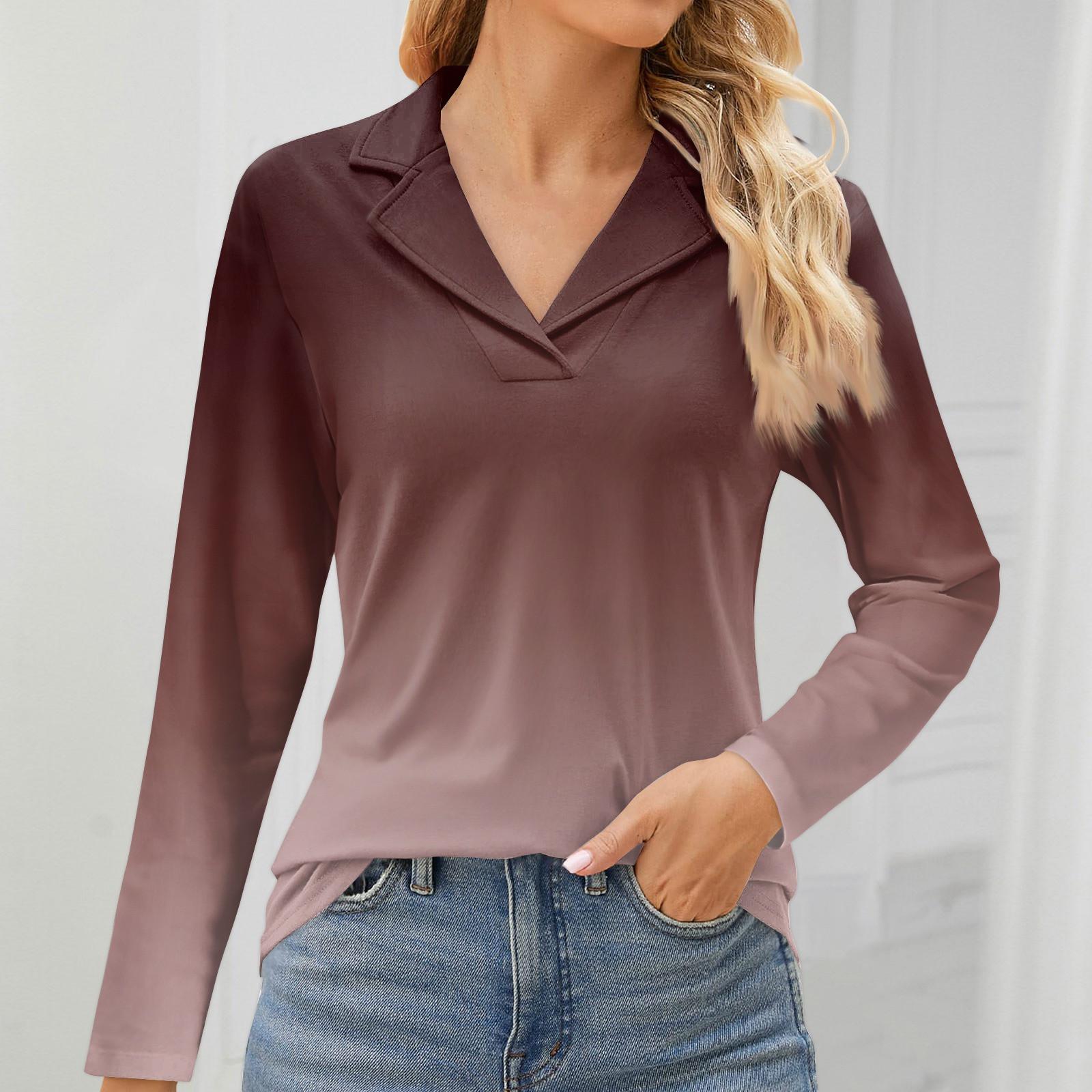 

Женская мода для отдыха с длинным рукавом и V-образным вырезом с цветочным принтом XS коричневый