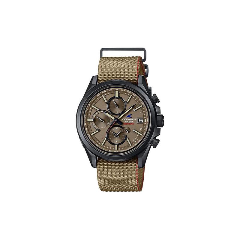 Casio OCEANUS Series-disc Multi-function Pointer Series 100 Meters Waterproof Quartz Movement Fabric Strap Japanese and Korean Watch OCW-T4000BRE-5AJR