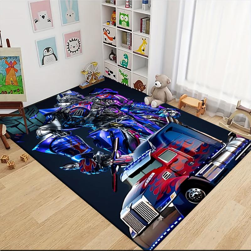 1Pc Transformers Optimus Prime Statue Carpet Rug Customizable Soft Washable Antislip Home Living Room Sofa Mats Personalized Rug 091782