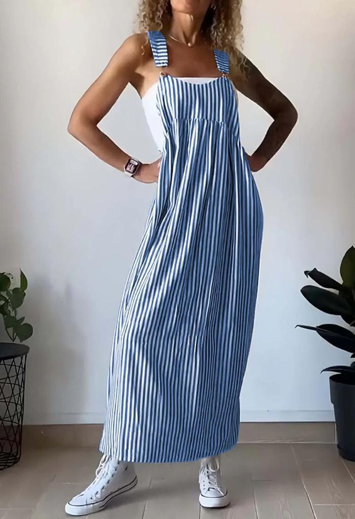 European And American Style Summer New Products, Women'S Fashion Striped Strap Dress