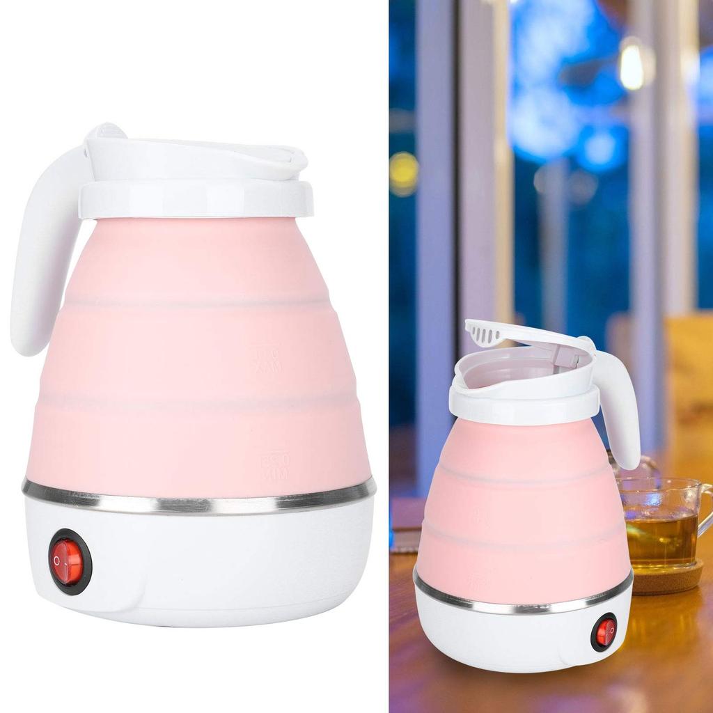 Electric Kettle, 400W, 600ml, with Boil-Dry Protection, Perfect for Business Trips, University Dorms, etc. (Pink)