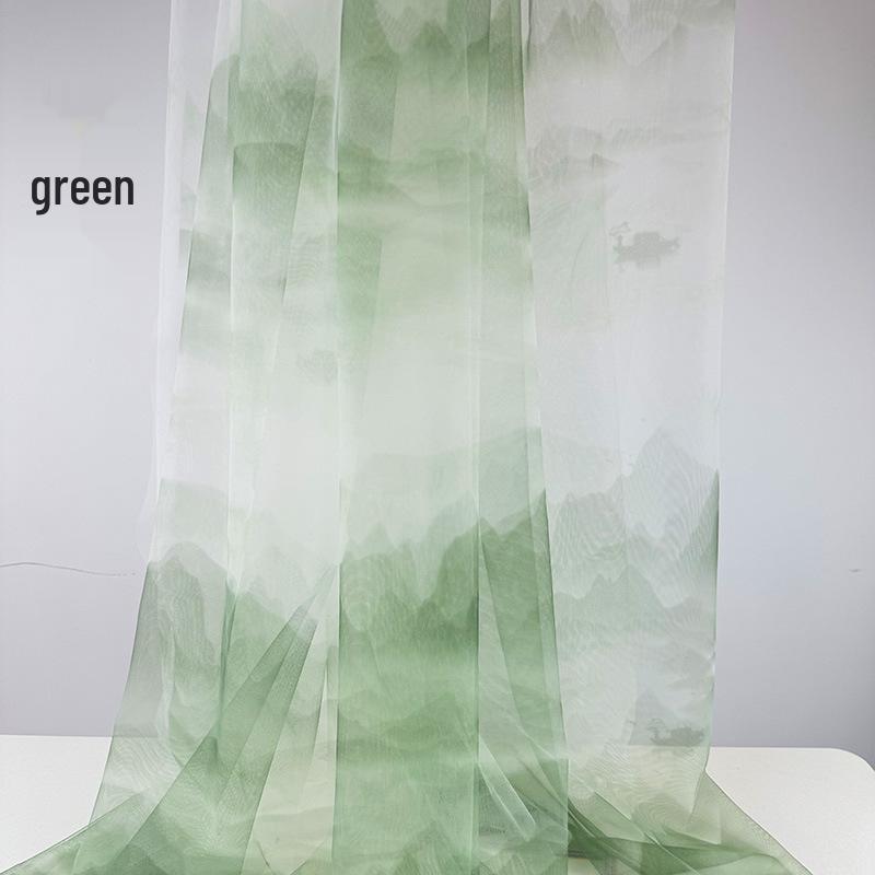 Transparent Calligraphy Gauze Door Curtain: Ancient Chinese Style for Teahouse and Photography