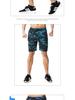 Men's Slim-Fit Camouflage Breathable Summer Fitness Shorts with Zipper Pockets, Mid-Length, Multi-Color Print