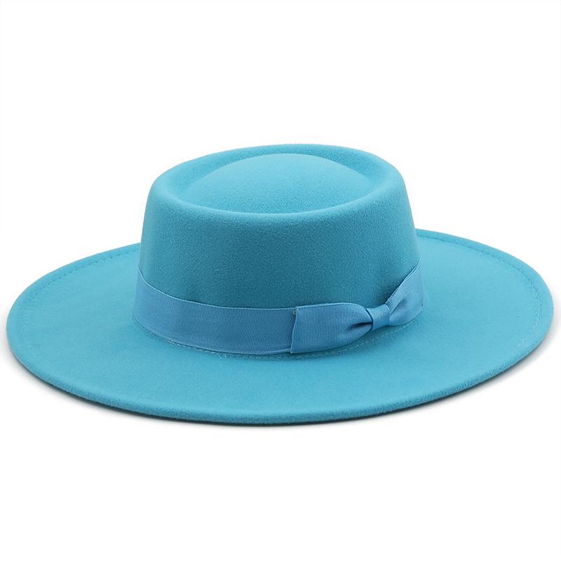New 8.5CM Wide Brim Fedora Hat Jazz Hat Women Men Classic Felted Hat Panama Solid British Fascinator Women's Felt Hat