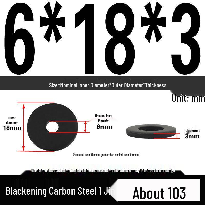 Blackened Thickened Oversized Metal Washer