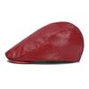 Leather Beret Men's Autumn Winter Warm British Peaked Cap Women's Forward Cap Painter Cap