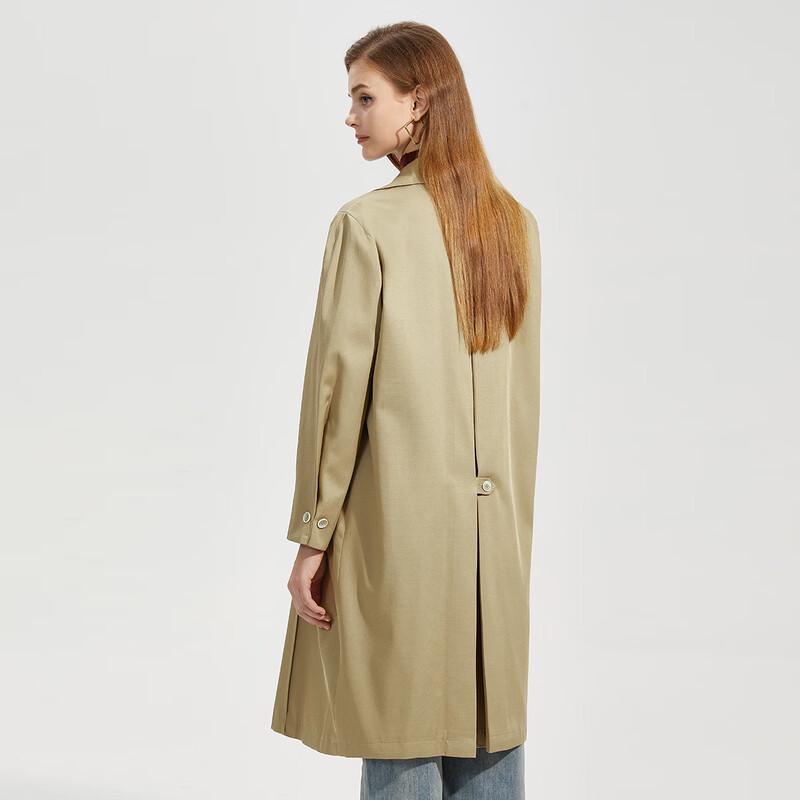 Women's Lapel Mid-Length Trench Coat
