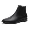 Men Chelsea Boots Genuine Leather High Top Ankle Shoes Pointed Toe Brand Retro Comfortable Big Size 47 48