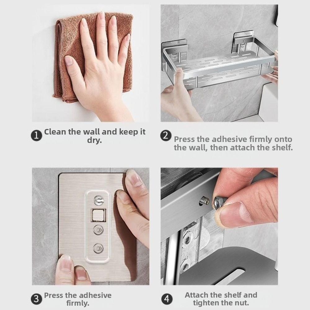 2Pcs Waterproof Bathroom Storage Rack Rustproof Large Capacity Cosmetic Storage Box Easy Install Thicken Home Storage Organizer