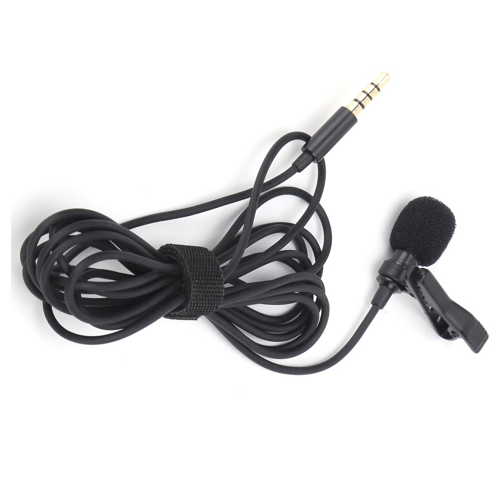 Wired Lavalier Microphone Clip On Lapel Lav Mic Mini Portable NoiseReducing for Broadcasting